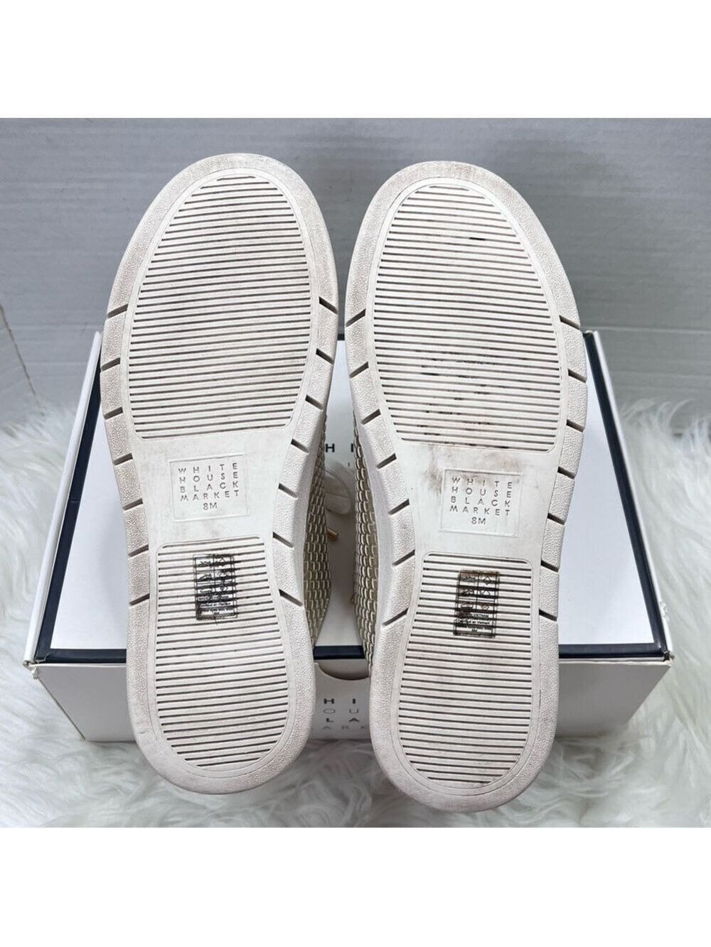 White House Black Market Gold Metallic Mule Sneakers Size 8 - Picture 8 of 11